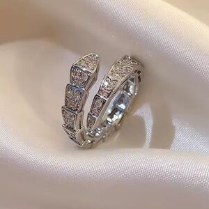 Serpenti Viper Silver Snake Crystal Ring